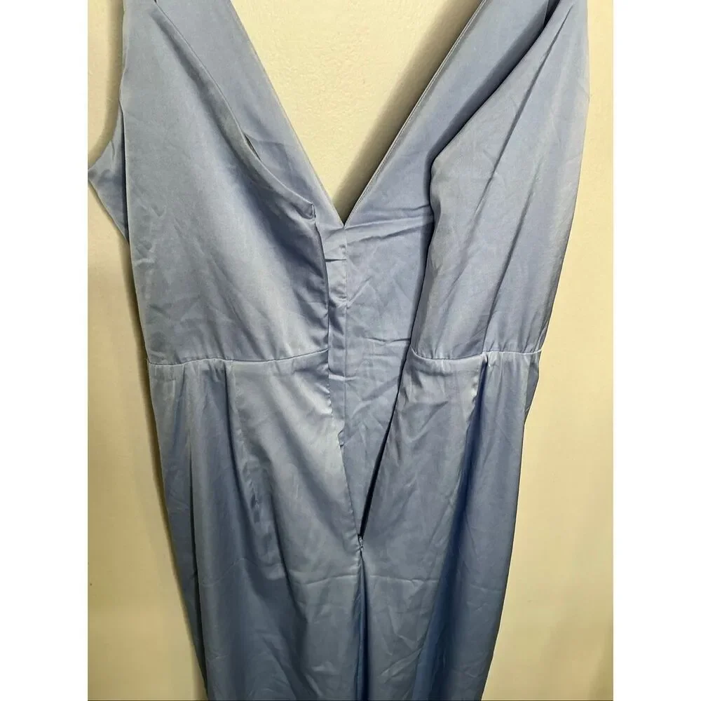 Abercrombie & Fitch Draped Fit Front Maxi Dress | Large in Blue